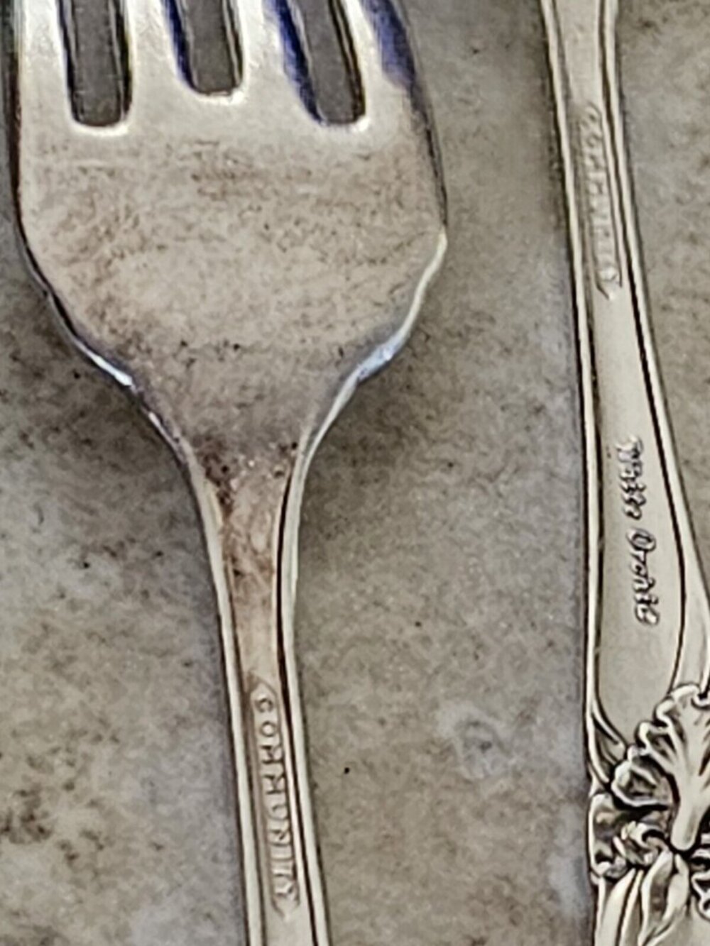7 Oneida Silverplate White Orchid Salad Fork 6.75" delicate floral 1953 - Picture 12 of 14